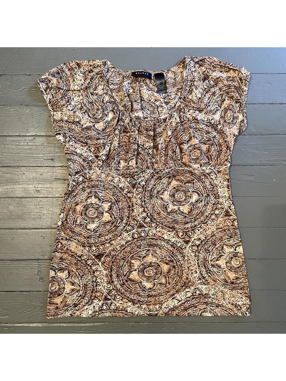 Axcess Women's Brown and Multi Shirt